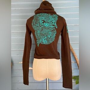 Vintage Y2K Miss Me Espresso Brown Hooded Jacket
